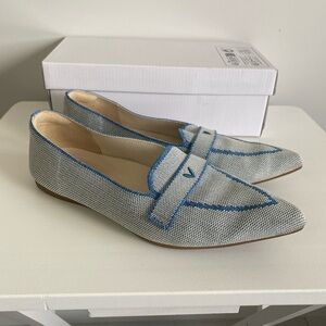 Vivaia Blue and White Women's Loafers